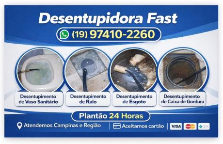 19-97410-2260 Desentupidora no Guarani em Campinas.
