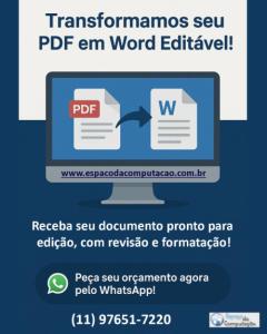Transformamos seu PDF em Word Editável com Rapidez e Qualidade