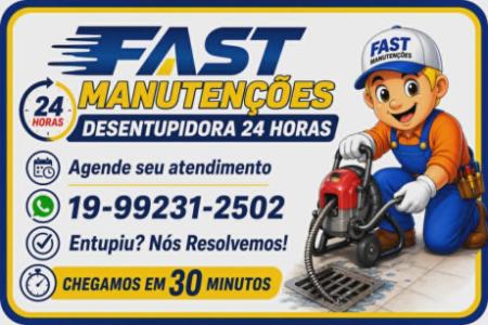19-99231-2502 Desentupidora no Jardim dos Oliveiras em Campinas - Desentupidora Fast Manutenções.
