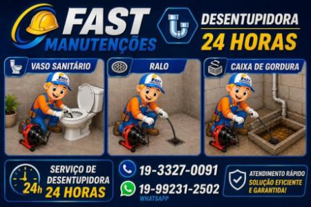 19-99231-2502 Desentupidora no Parque São Jorge em Campinas - Desentupidora Fast Manutenções
